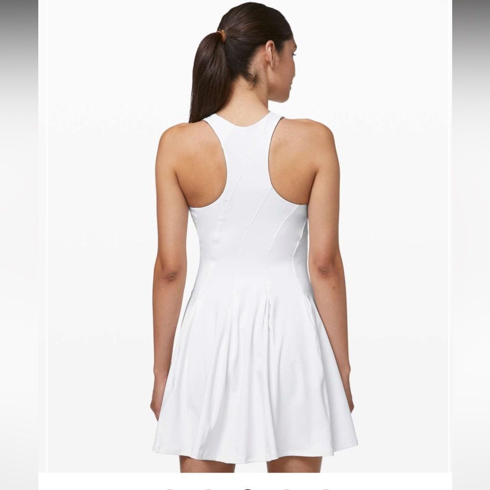 LULULEMON Court Crush Tennis Bra Top Racerback Dress White 4 - Picture 2 of 7